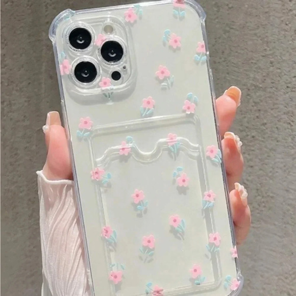 ⚠️Clearance🌟iPhone 13/Pro/Pro Max Floral Phone Case With Card Holder - Picture 2 of 4